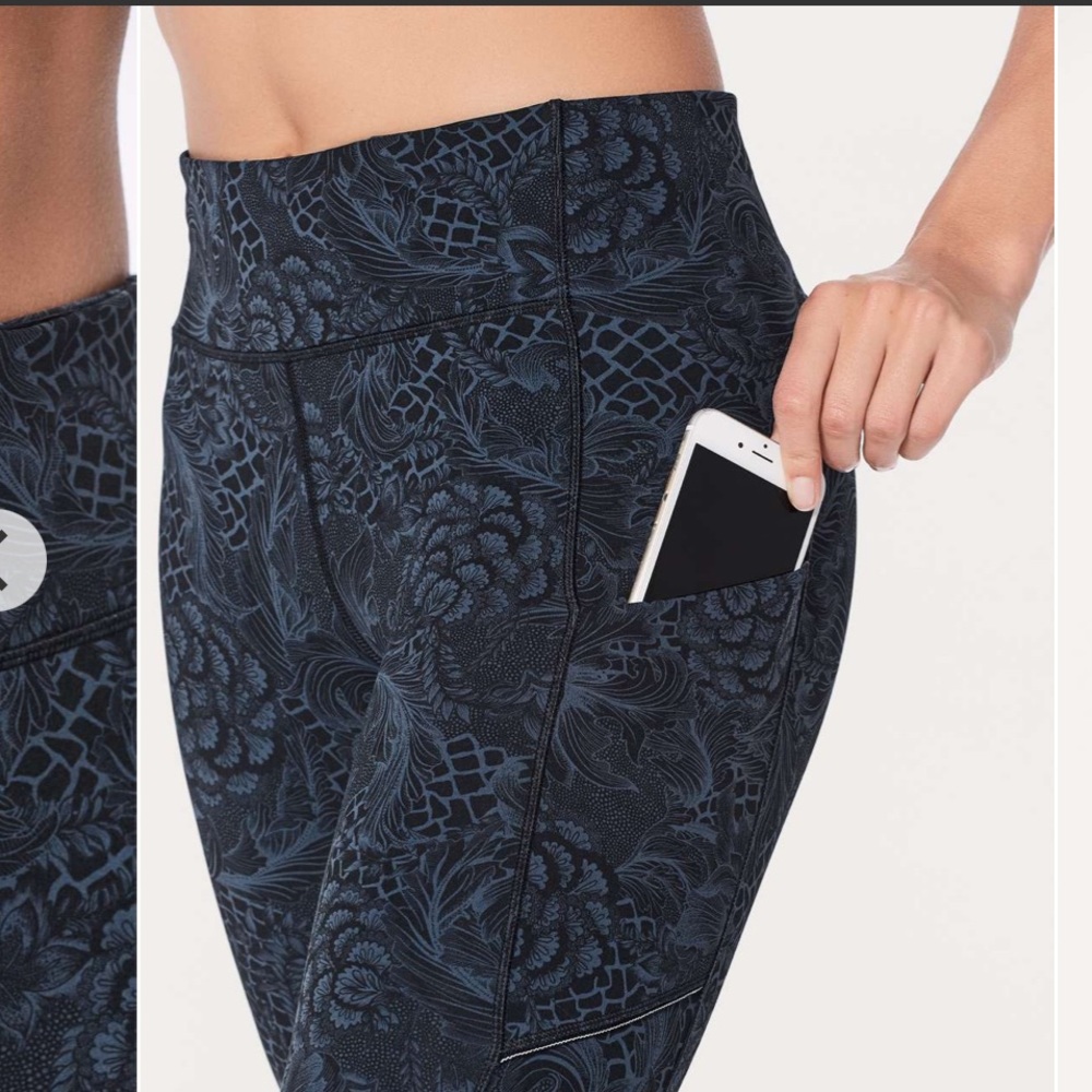 Women's Black Patterned Leggings - Picture 5 of 16